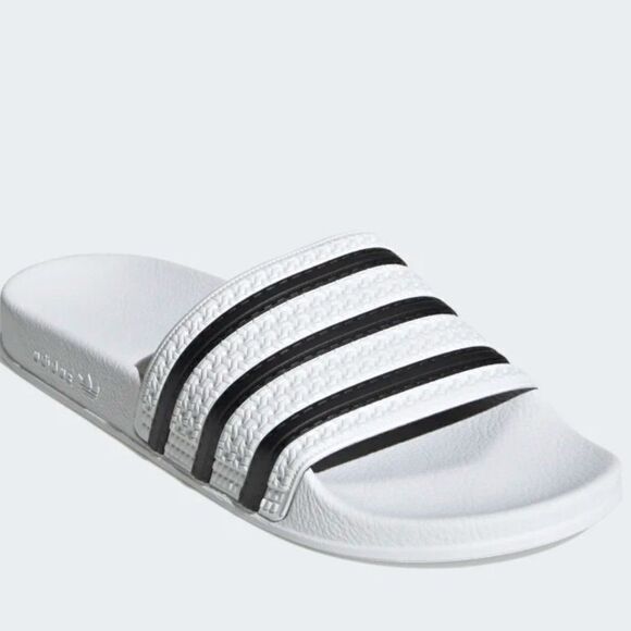 adidas Originals WHITE ADILETTE SLIDES MENS SIZE 5 WOMENS SIZE 6 - Picture 1 of 8